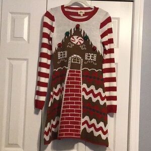 Born Famous Ugly Christmas Sweater Dress Medium